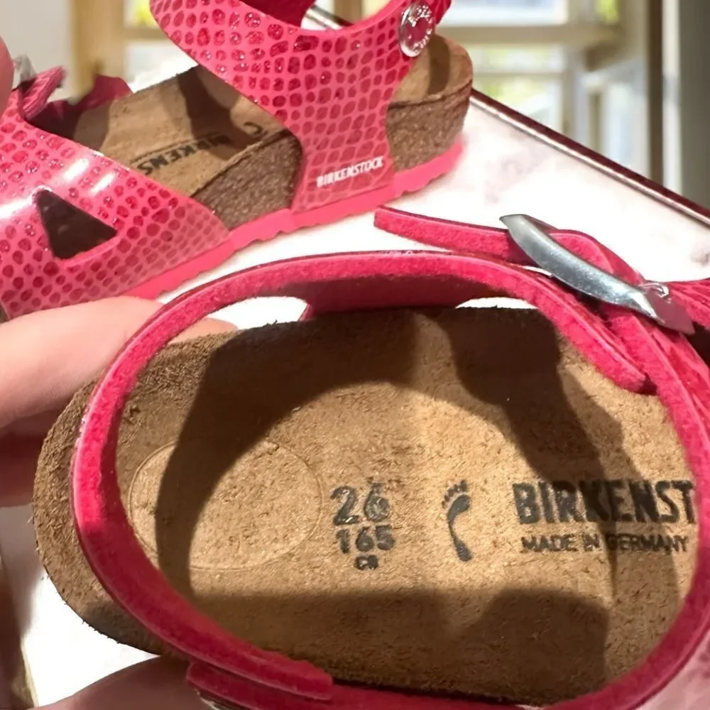 BIRKENSTOCK Toddler Kids Rio Magic Galaxy Bright Rose Pink Sandals Size 26 US 8